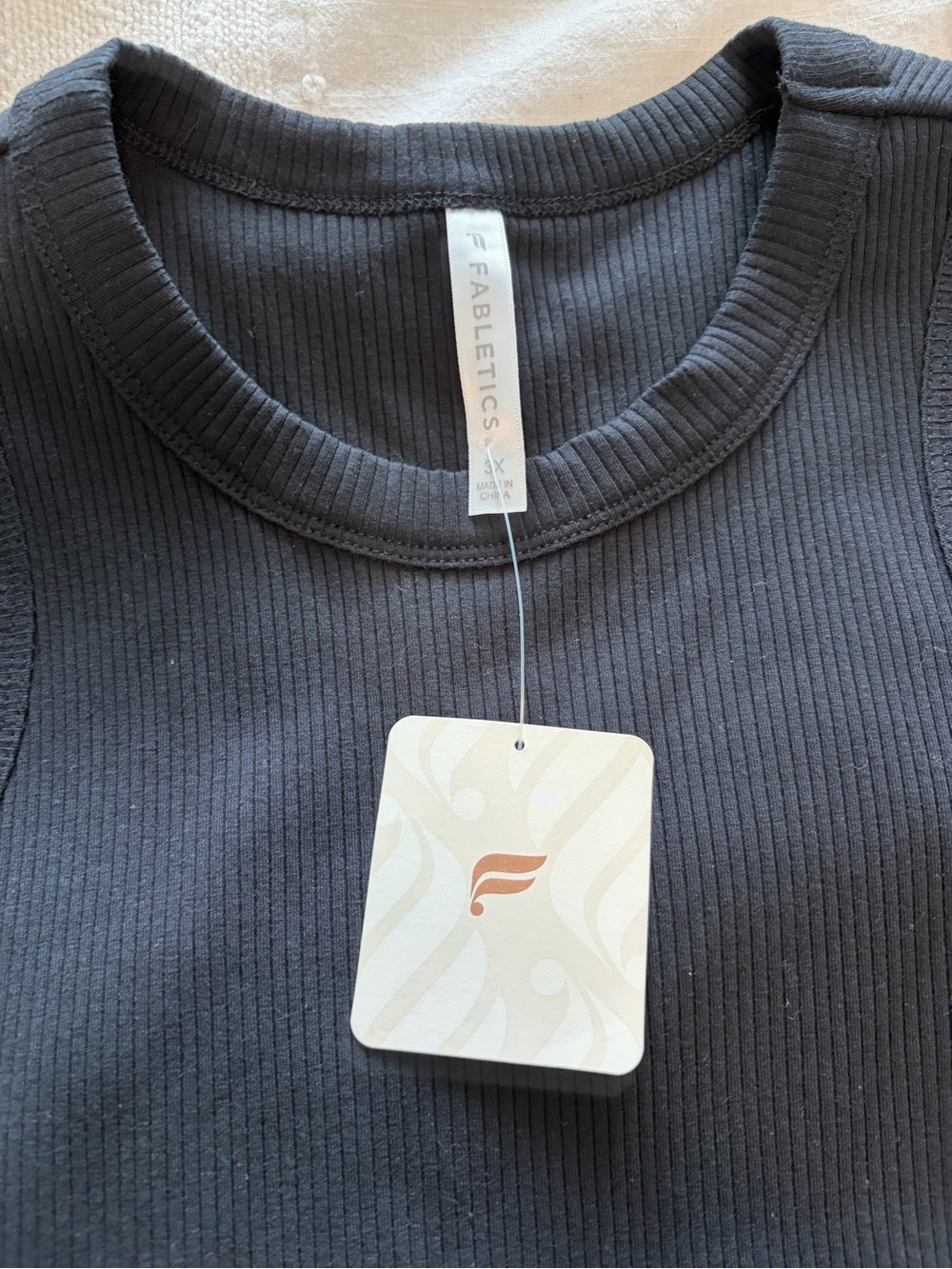Fabletics Black Ribbed Tank - Picture 2 of 3